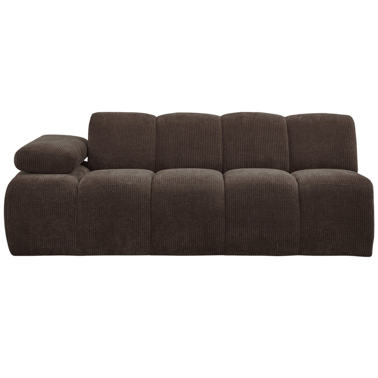 Modulsofa Mojo Flachcord 2er Arm-Links, Braun