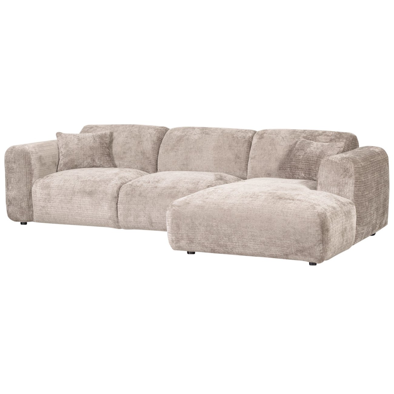 Chaiselongue Cloud aus Chenille-Stoff Rechts, Natur