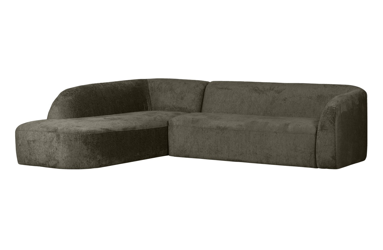 Ecksofa Sloping aus Struktursamt Links, Frost