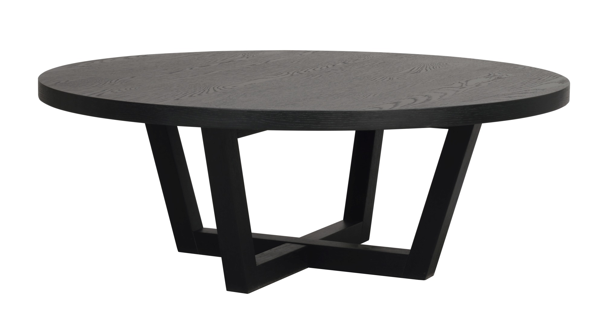 Couchtisch Boxford, Eiche Furnier Schwarz, rund 110cm