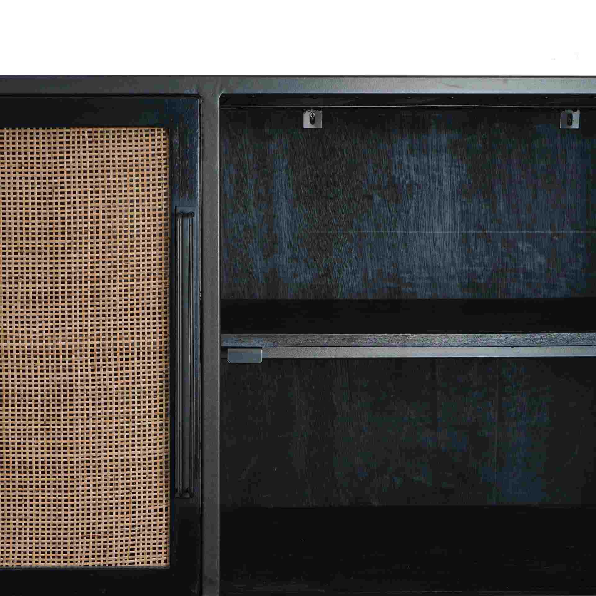 Highboard Nordic Rattan mit 4 Türen, 130 cm