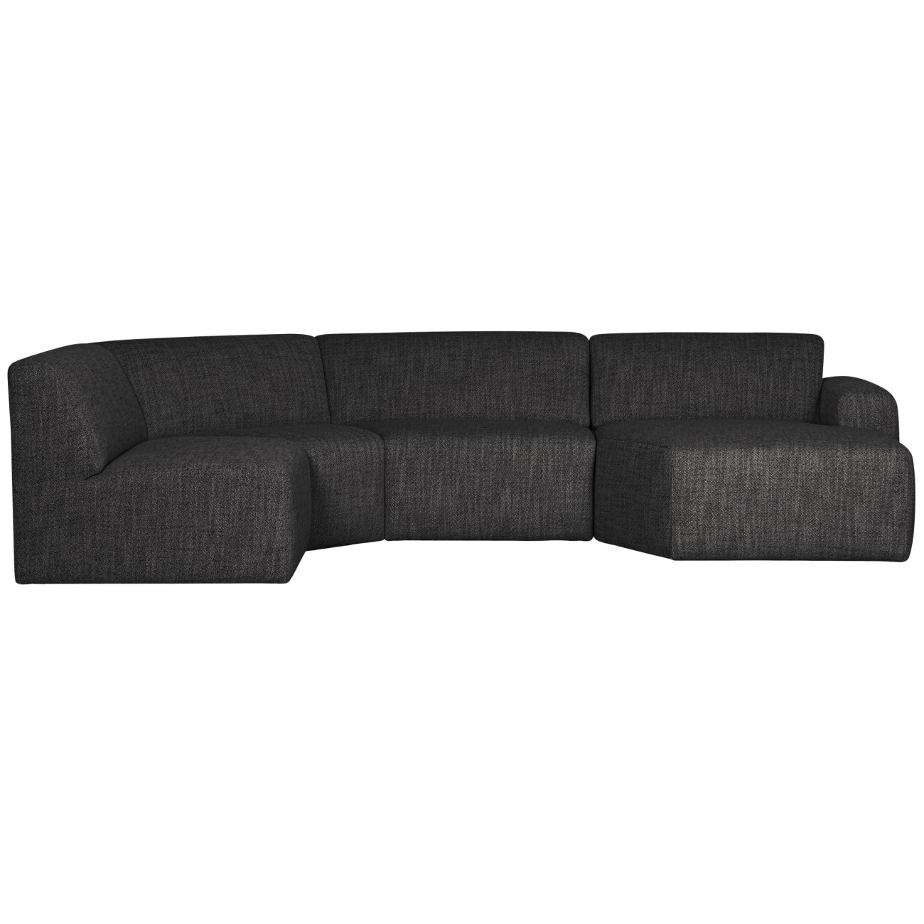 Sofa Avelon U-Form aus Melange-Stoff, Anthrazit