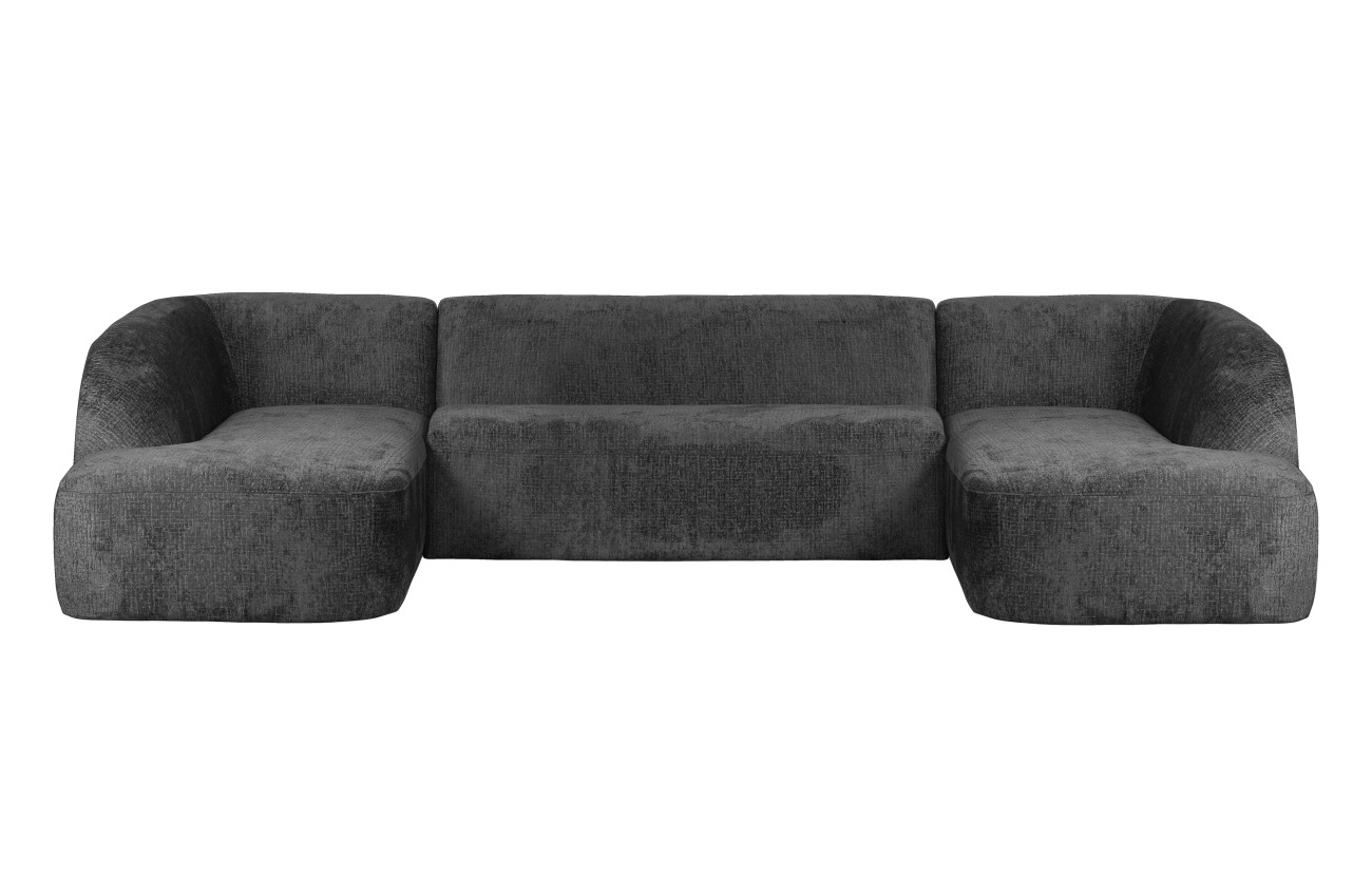 Sofa Sloping U-Form aus Struktursamt, Mountain