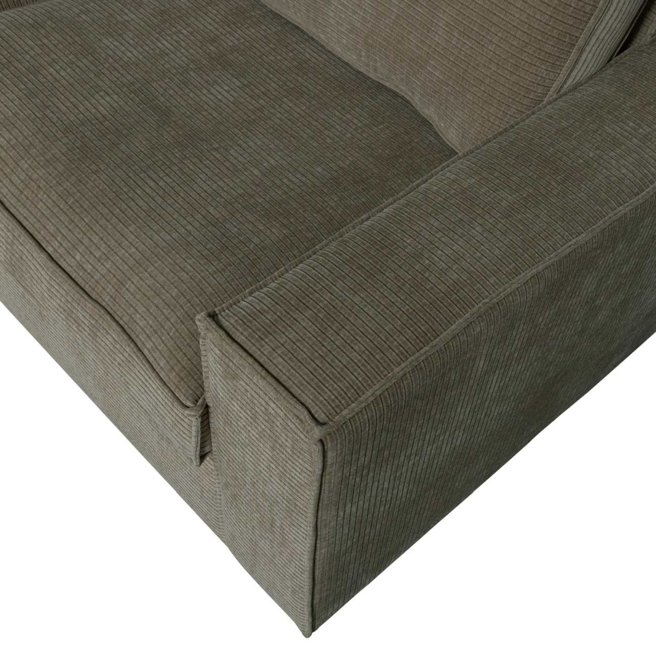 Ecksofa Hajo mit Cordbezug Links, Forest