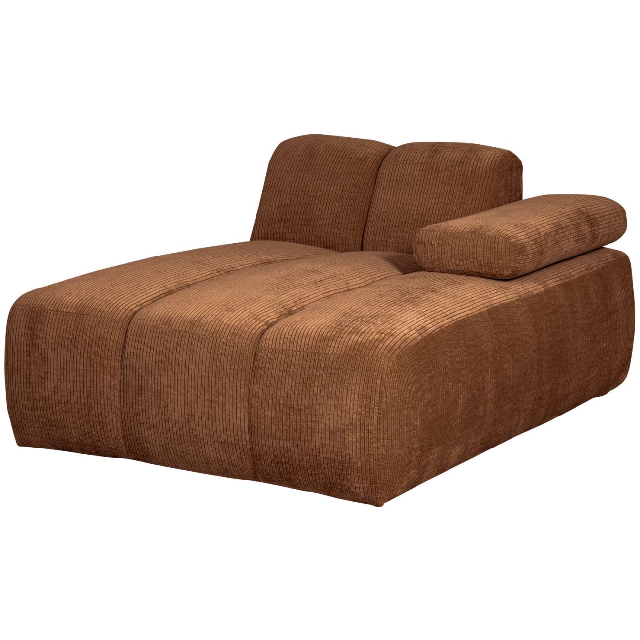Modulsofa Mojo Flachcord Chaiselongue-Rechts, Rostbraun