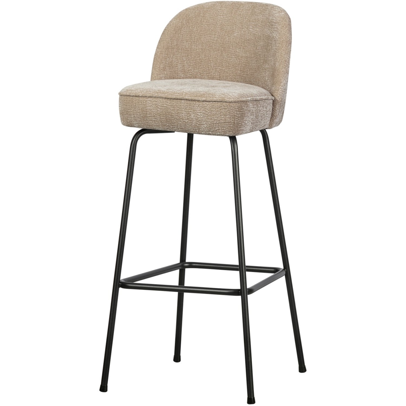 Barhocker Vogue aus Chenille-Stoff 80 cm, Sand Barhocker Vogue aus Chenille-Stoff 80 cm, Sand