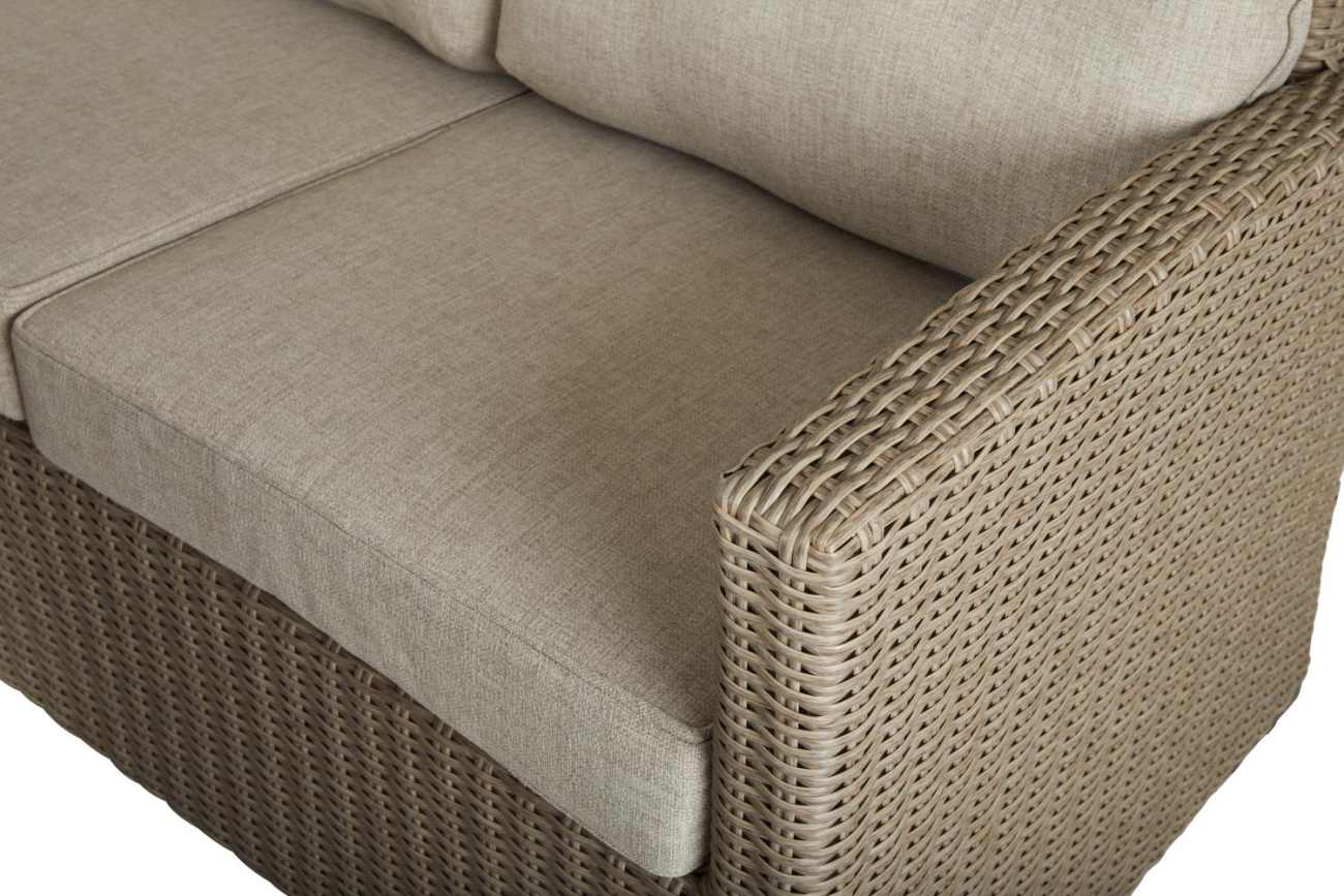 Gartensofa Ashfield mit Kissen, Beige