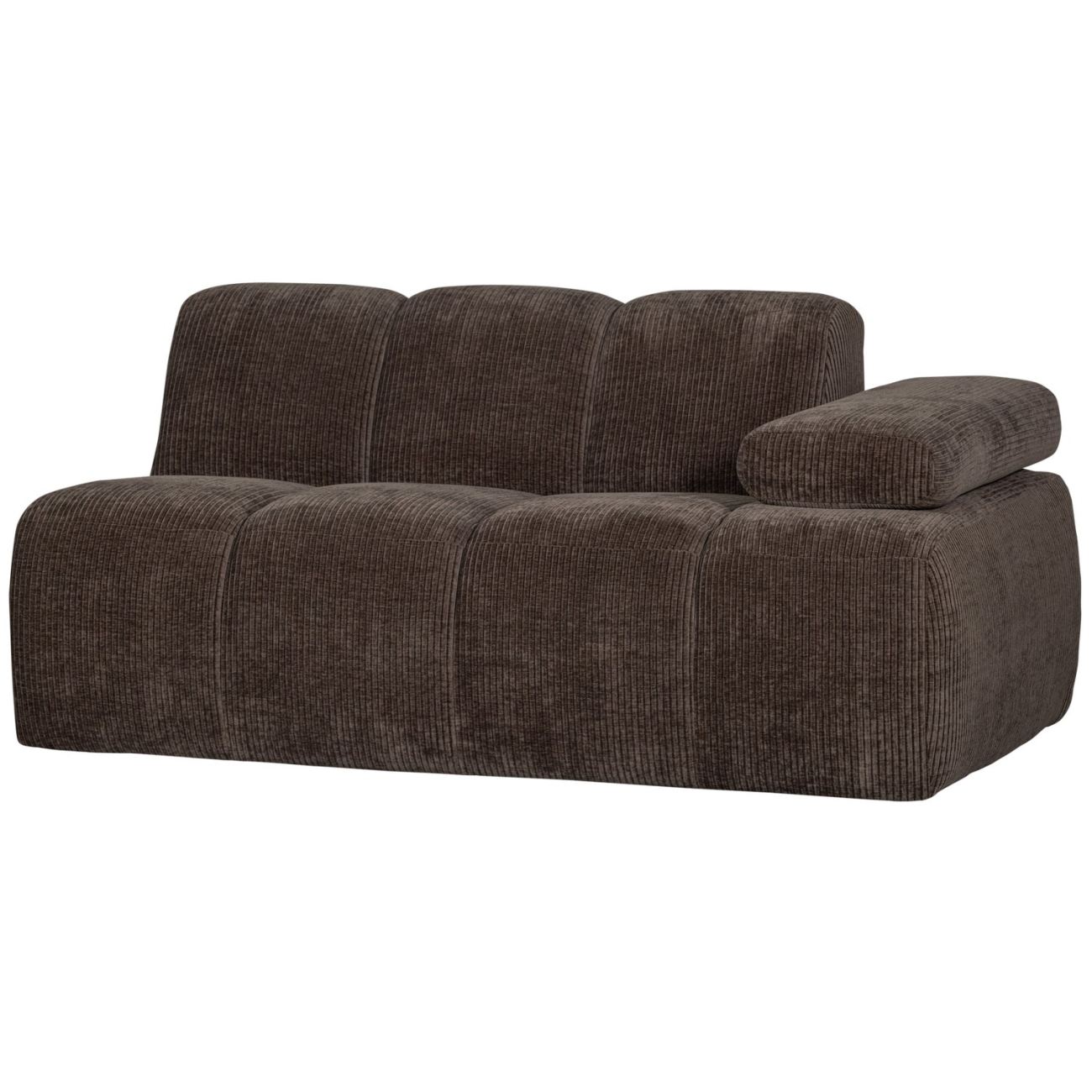 Modulsofa Mojo Flachcord 1,5er Arm-Rechts, Braun