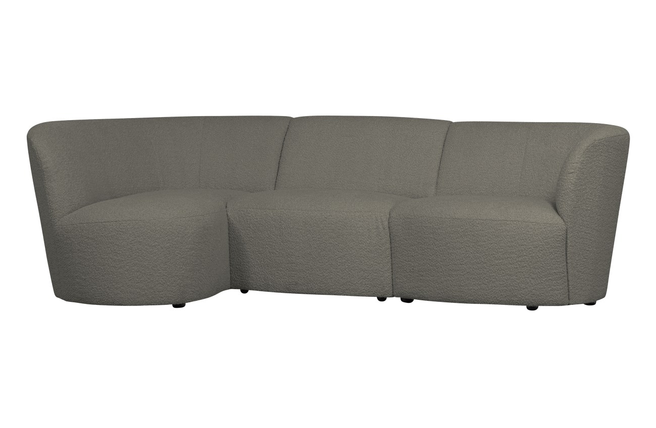 Ecksofa Coco aus Boucle-Stoff Links, Grün