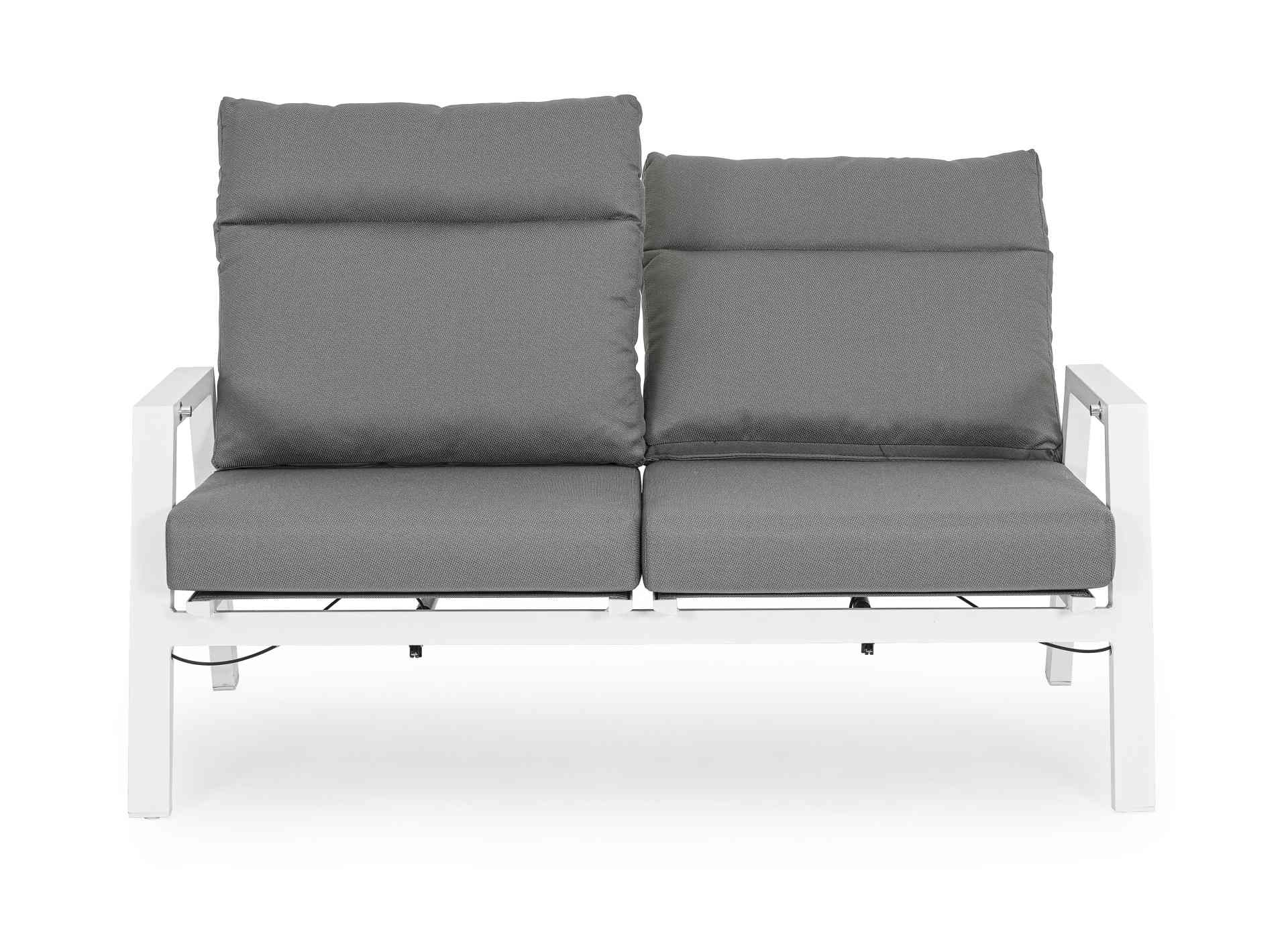 Gartensofa Kledi aus Aluminium, Weiß