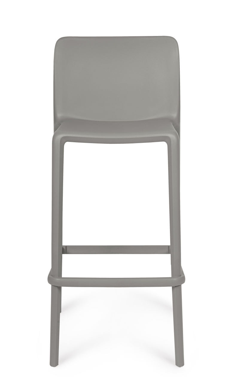Barhocker Chloris 4er-Set aus Kunststoff, Grau