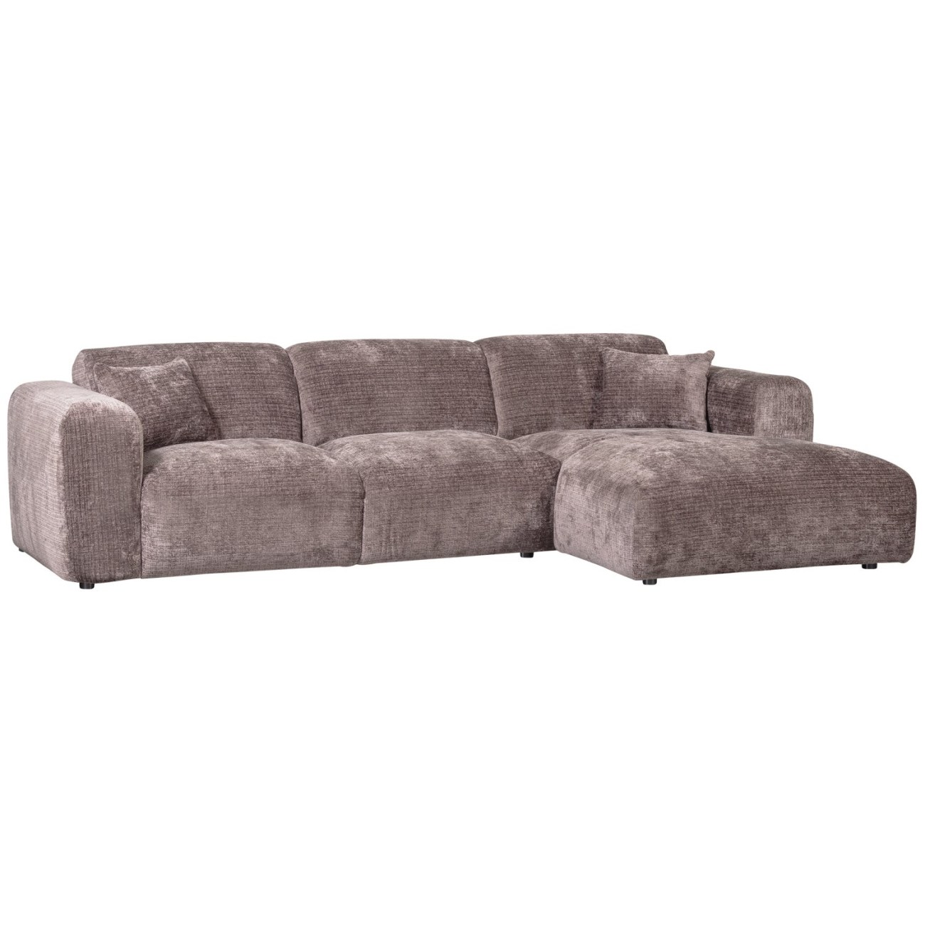 Chaiselongue Cloud aus Chenille-Stoff Rechts, Taupe