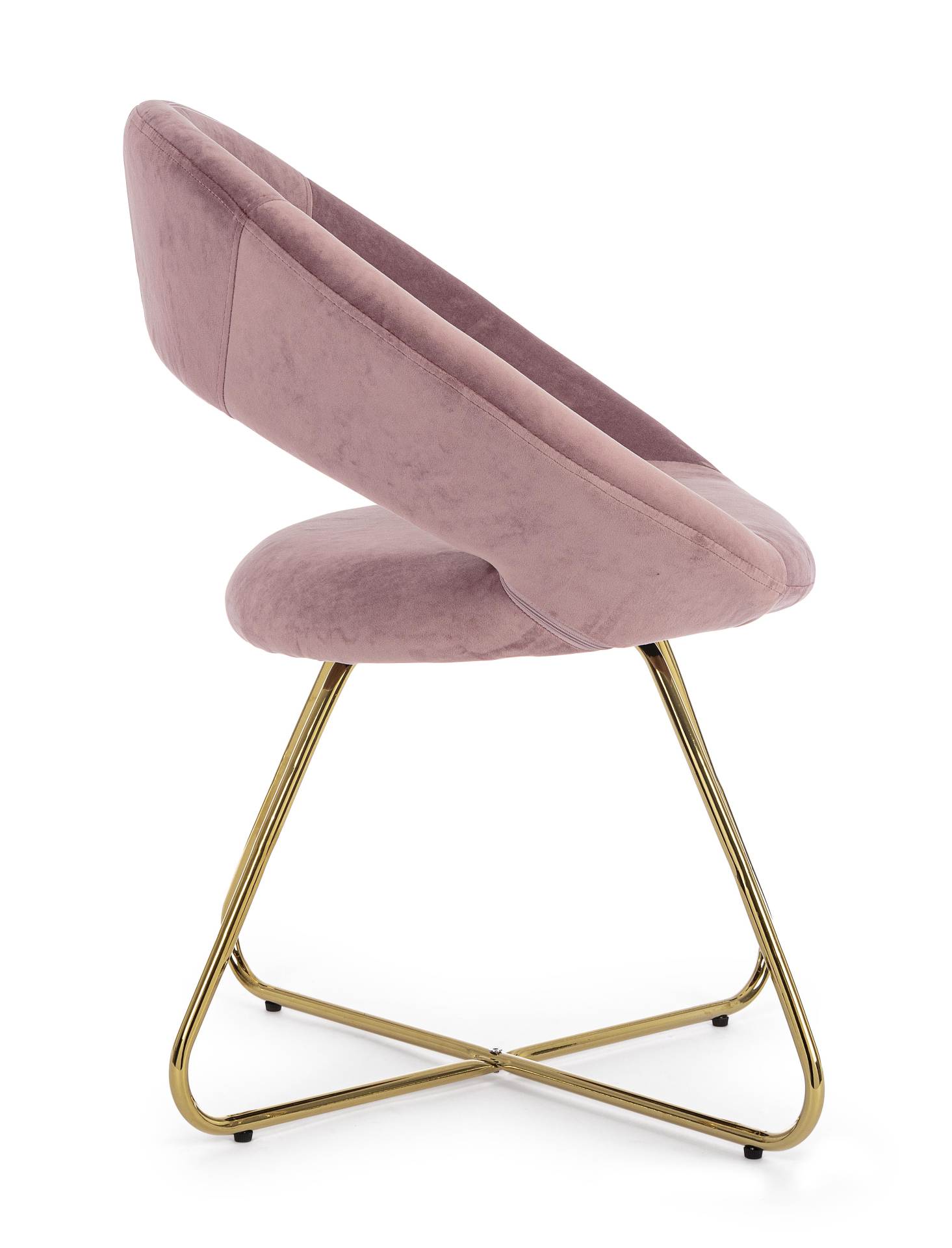 Sessel Vanity aus Samt, Rosa/Gold