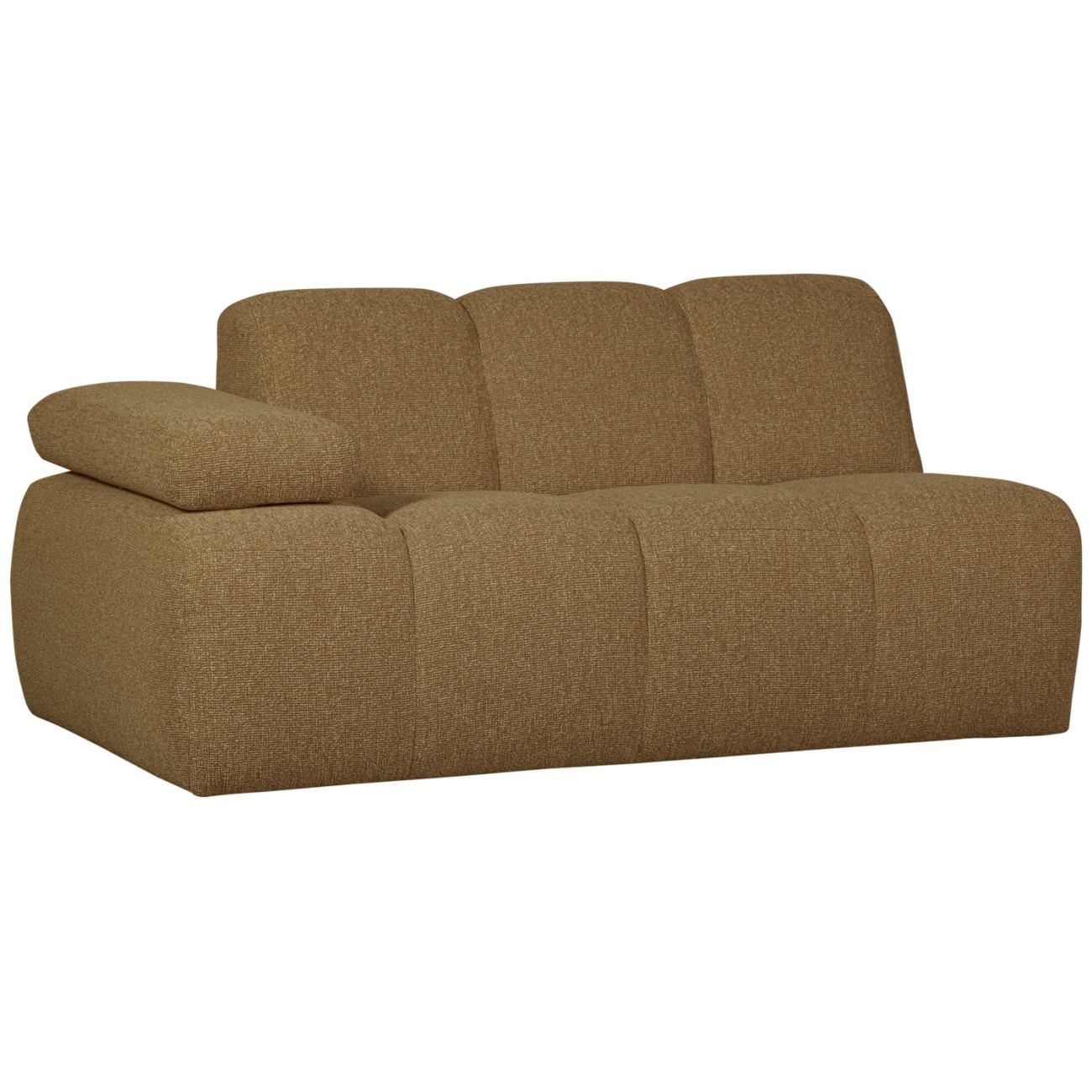 Modulsofa Mojo Boucle 1,5er Arm-Links, Gelb/Braun