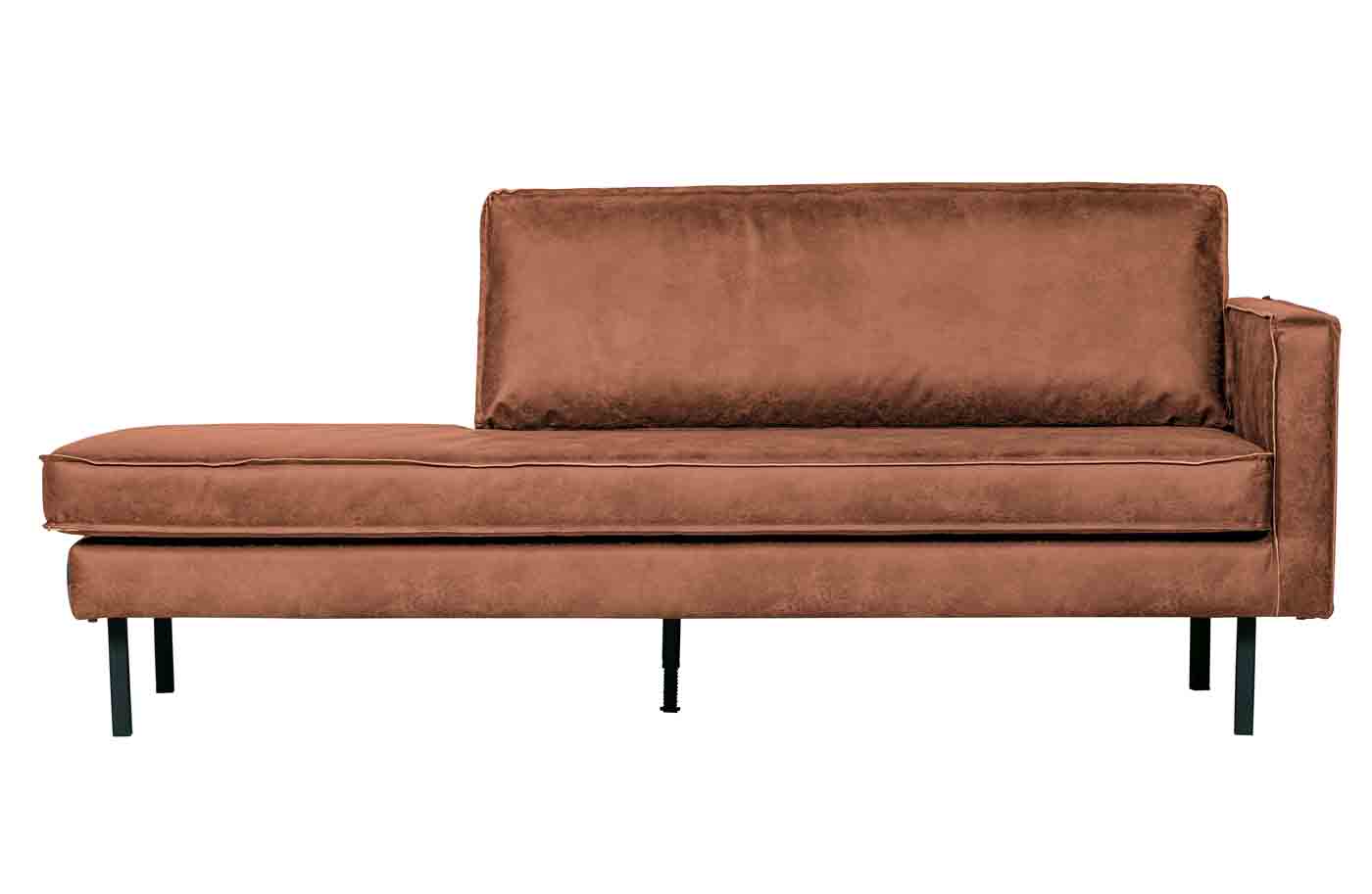 Recamiere Rodeo Daybed Lederoptik, rechts Cognac