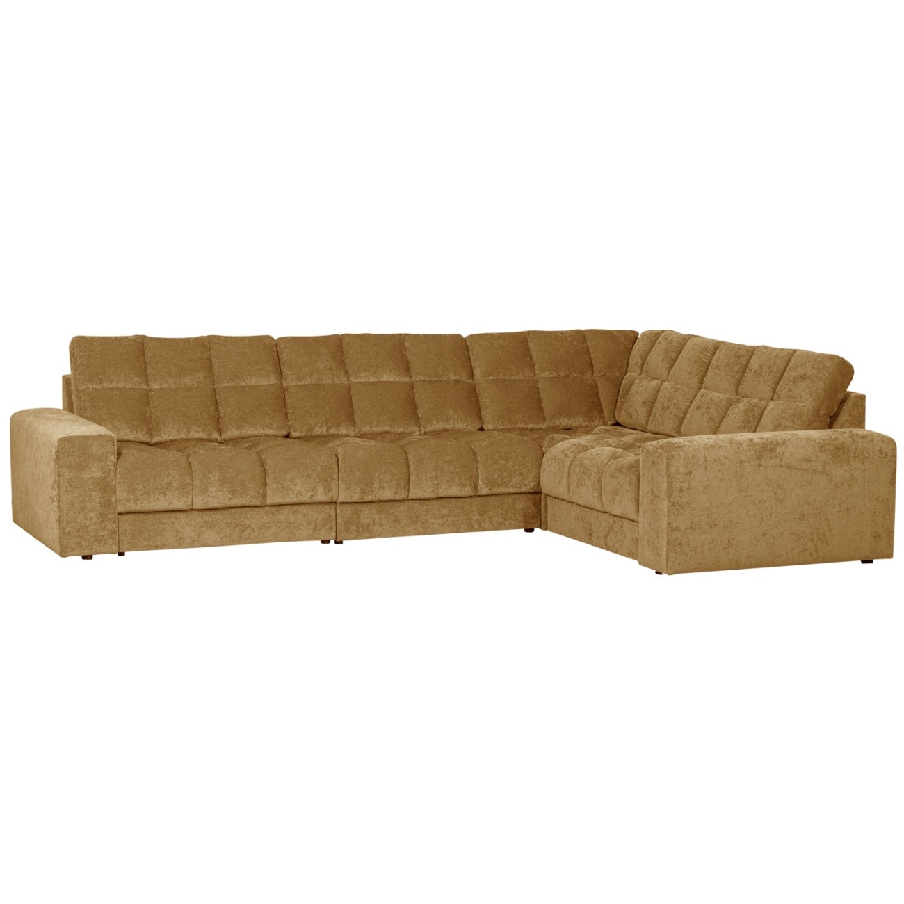 Ecksofa Date aus Webstoff Rechts, Gold