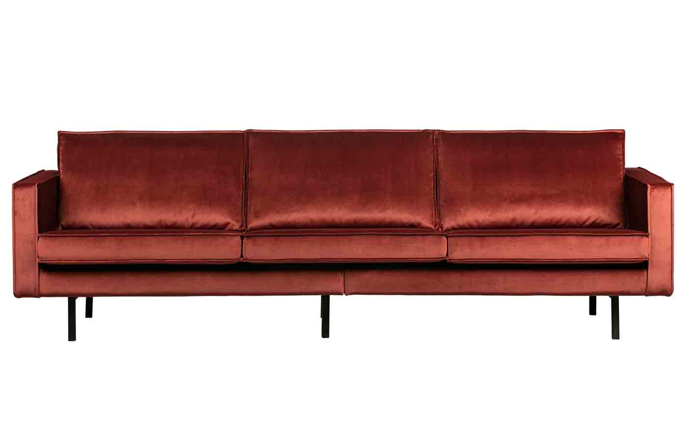 Rodeo Sofa 3-Sitzer Samt, Rot