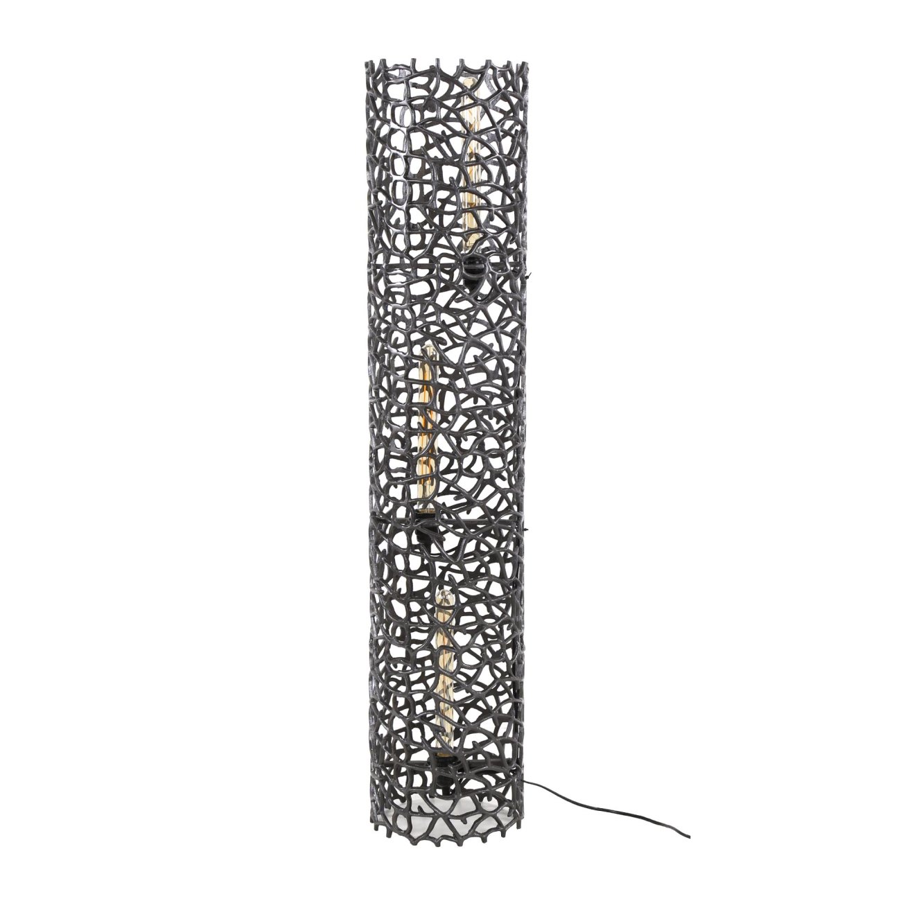 Stehleuchte Astilbe mit LED, 3-flammig - Metall in Schwarz-Nickel, XL