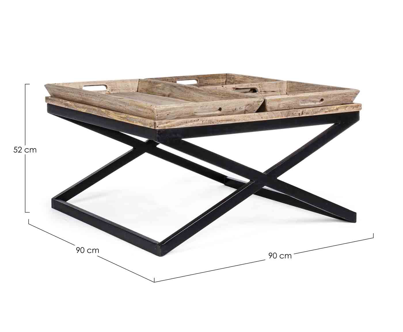 Couchtisch Tray aus Mangoholz, 90 cm