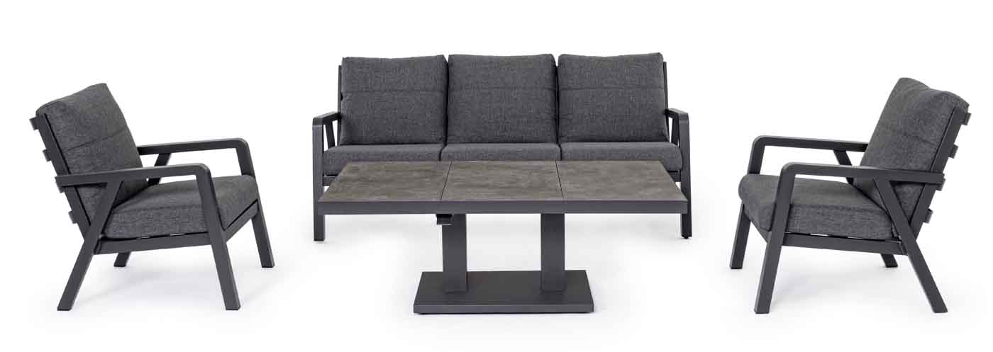 Esstisch Truman Höhenverstellbar, 140x85x49-72 cm, Anthrazit