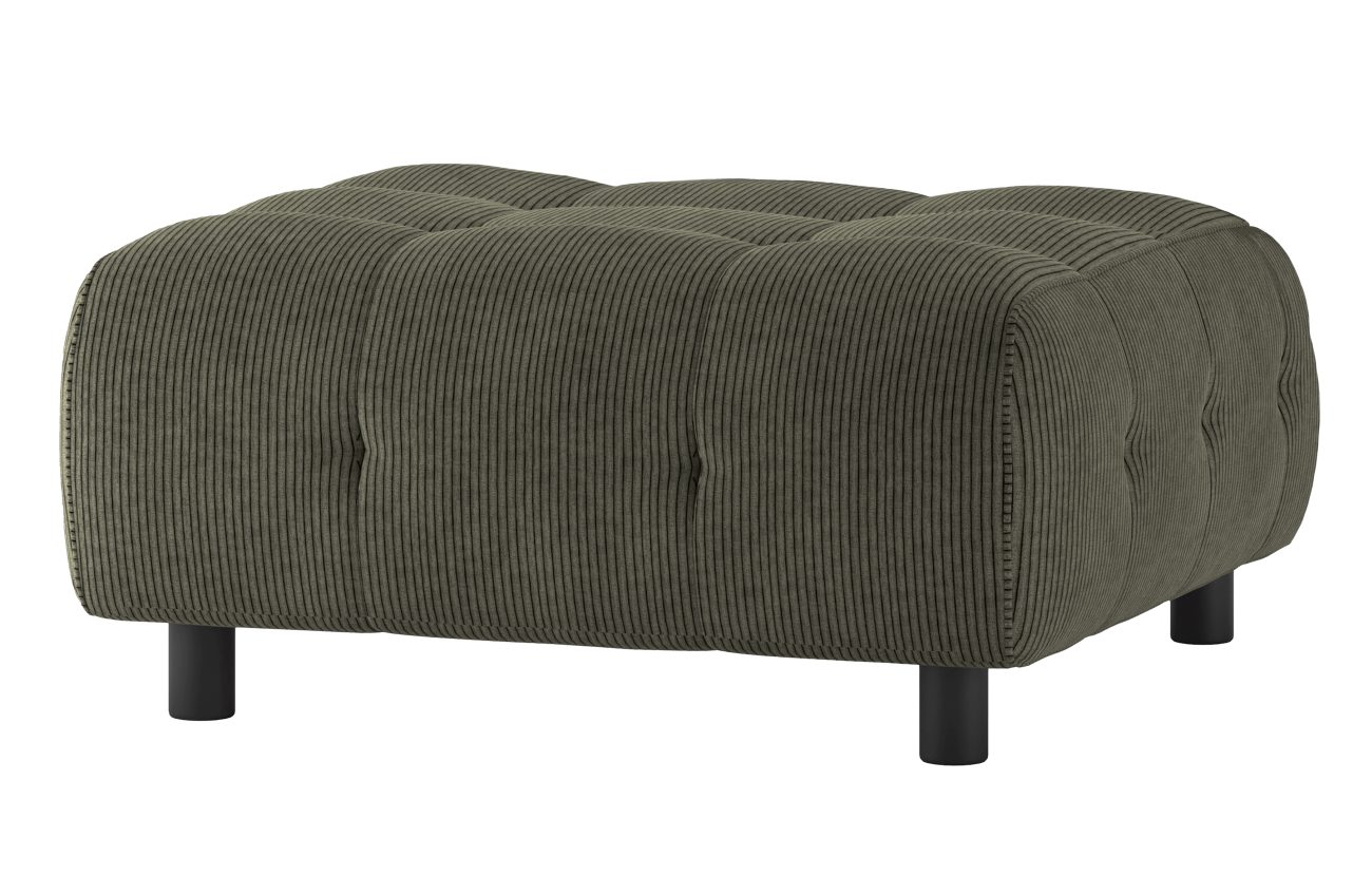 Hocker Louis aus Rippstoff, Grün