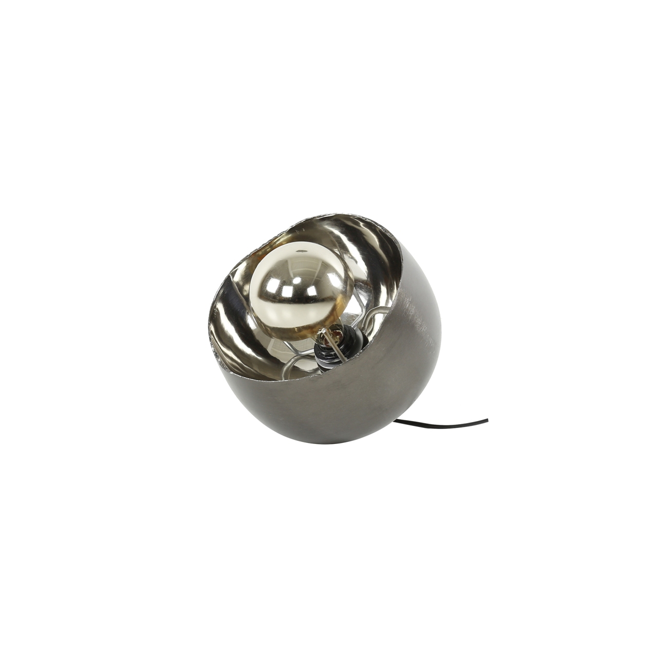Tischleuchte Reflect mit LED - Metall Schwarz-Nickel-Finish, Ø 28 cm