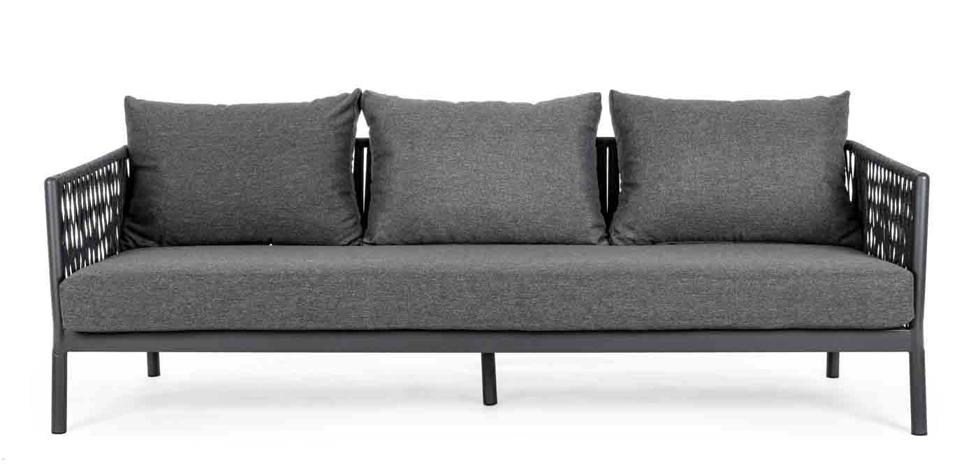 3-Sitzer Sofa Florencia mit Kissen, Anthrazit