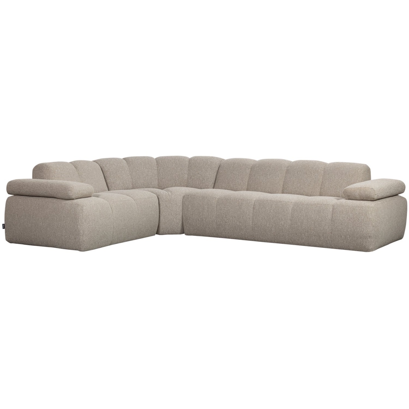 Ecksofa Mojo aus Boucle-Stoff Links, Beige