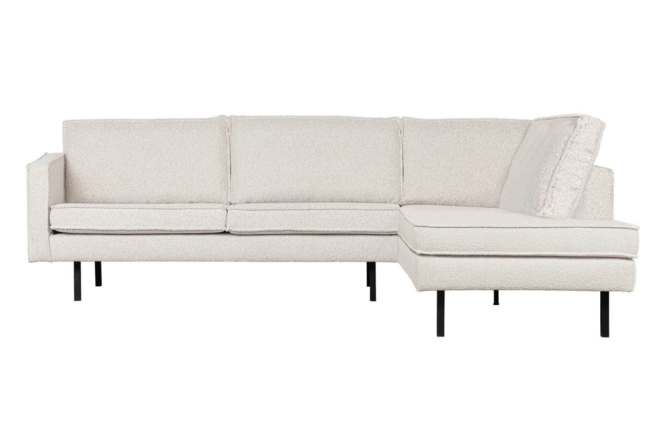 Ecksofa Rodeo aus Boucle-Stoff Rechts, Natur