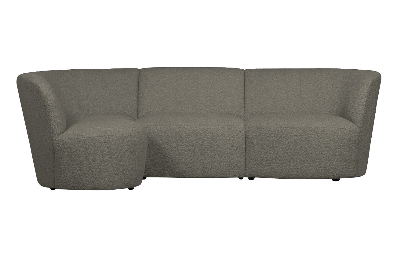 Ecksofa Coco aus Boucle-Stoff Links, Grün