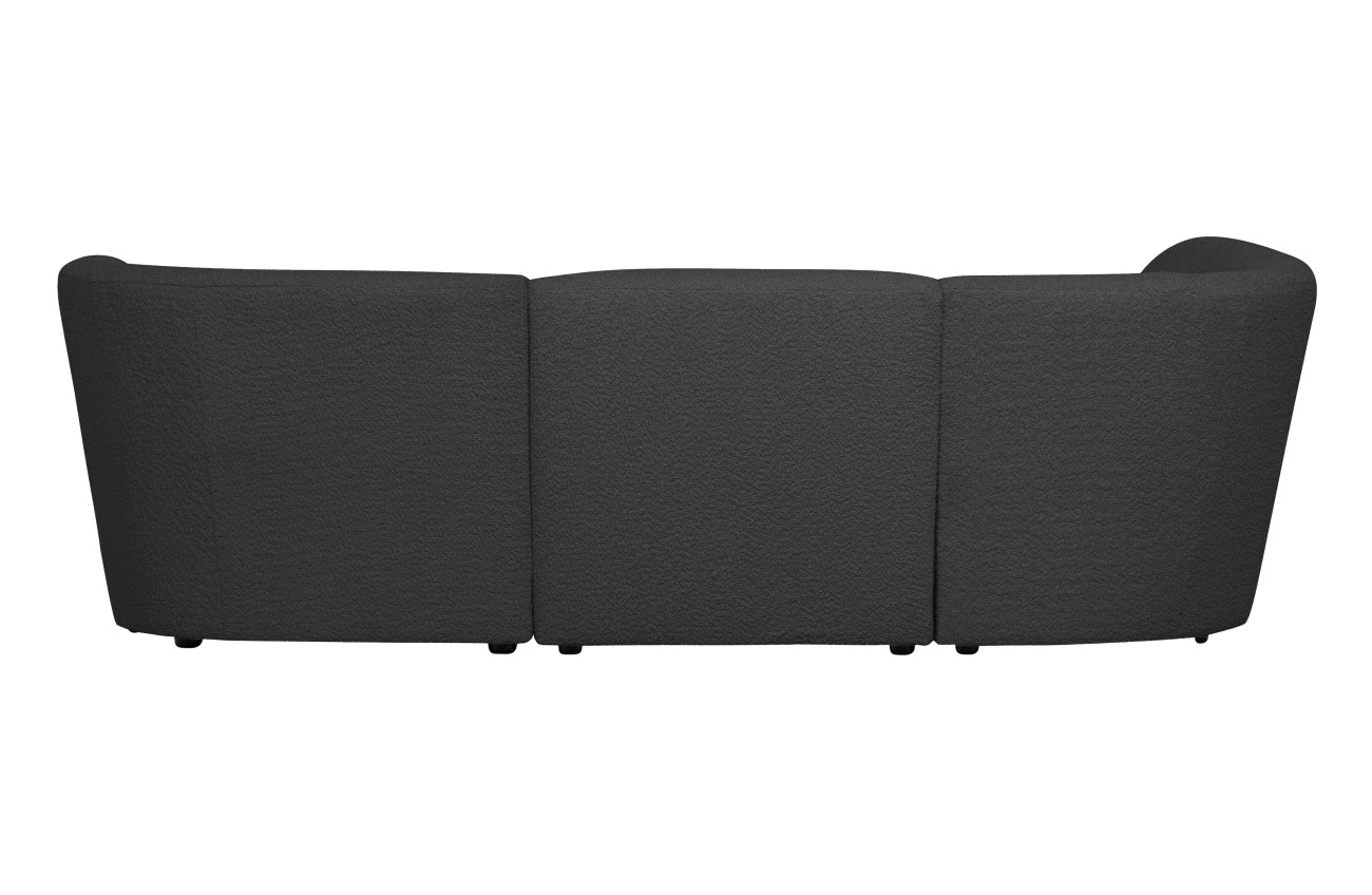 Ecksofa Coco aus Boucle-Stoff Links, Dunkelgrau