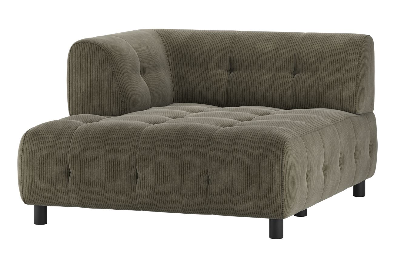 Modulsofa Louis Chaiselongue aus Rippstoff Links, Grün