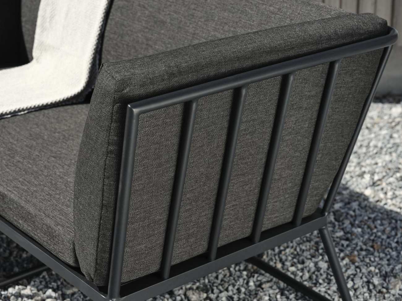 Gartensofa Vence mit Kissen 3-Sitzer, Schwarz