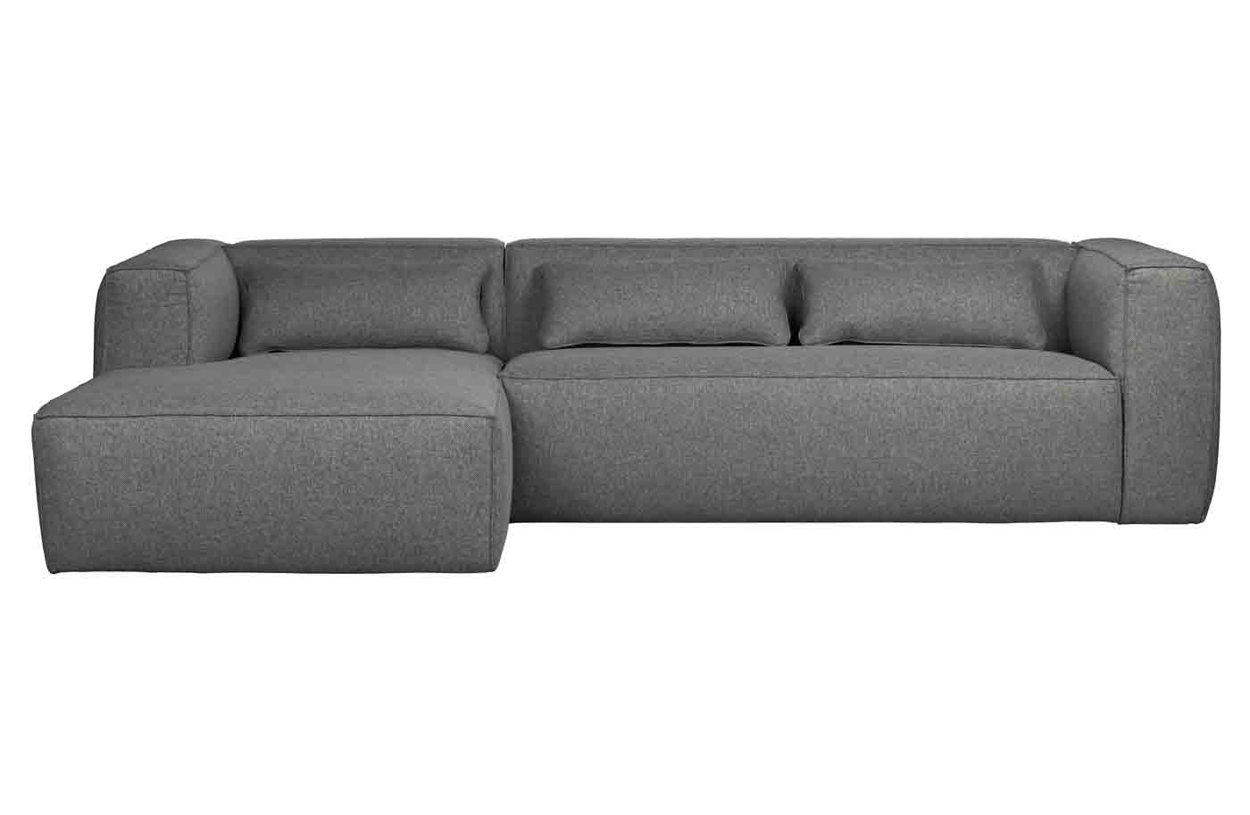 Ecksofa Bean Stoff, links Grau