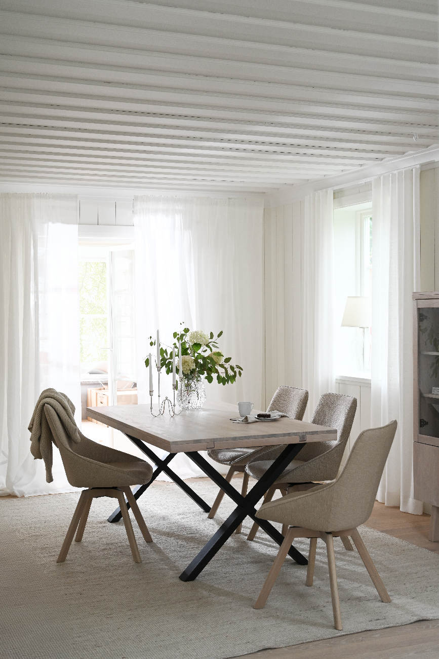 Esstisch Brooklyn, X-Gestell, 170cm, Whitewash