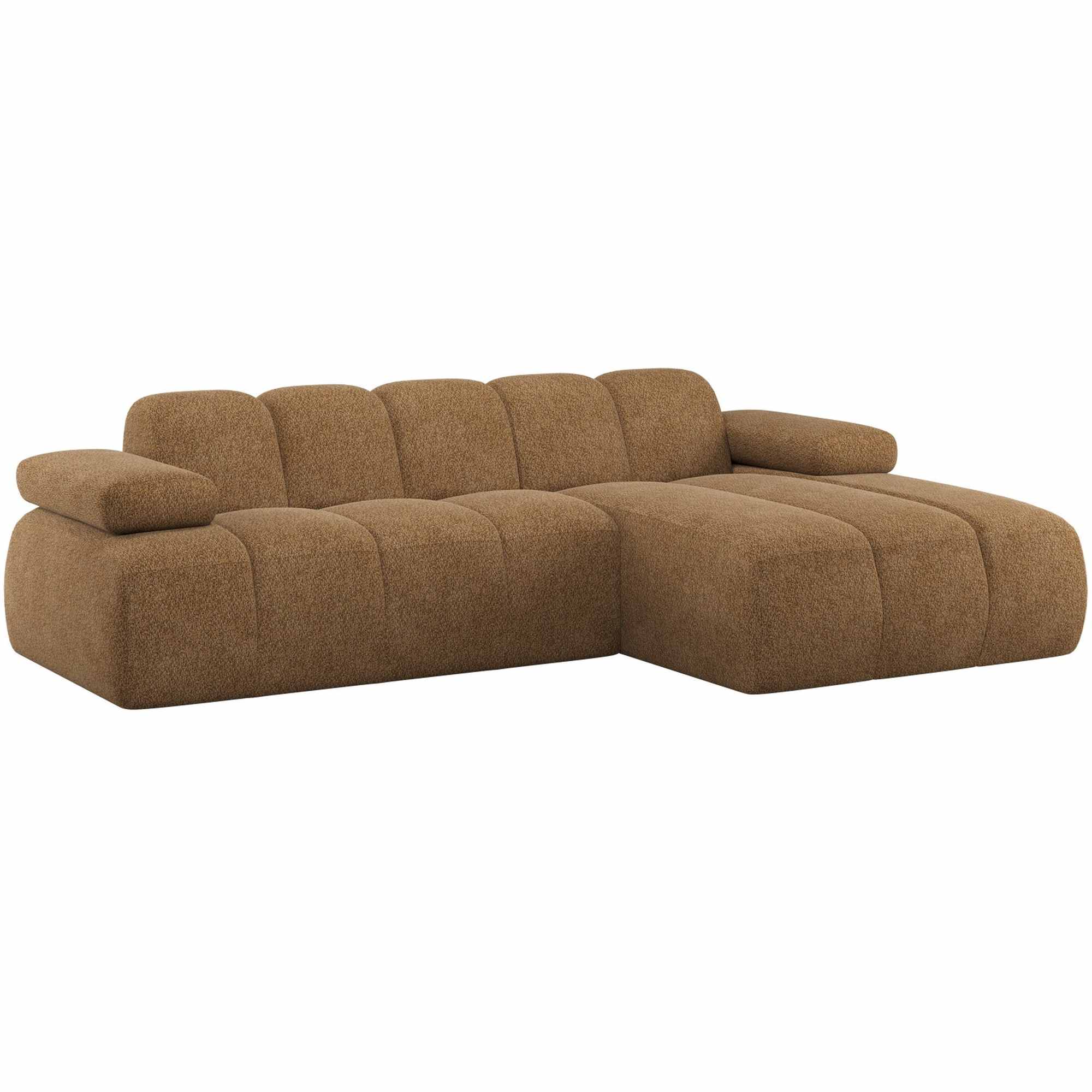 Ecksofa Mojo Chaiselongue Rechts - Wollen-Stoff, Honiggelb