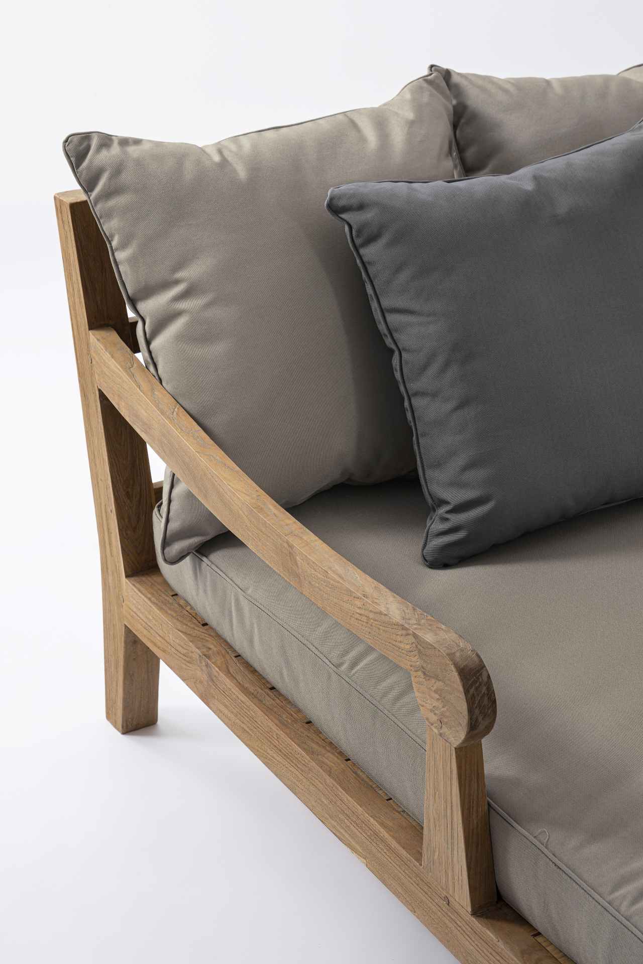 Daybed Bali aus Teakholz, Grau