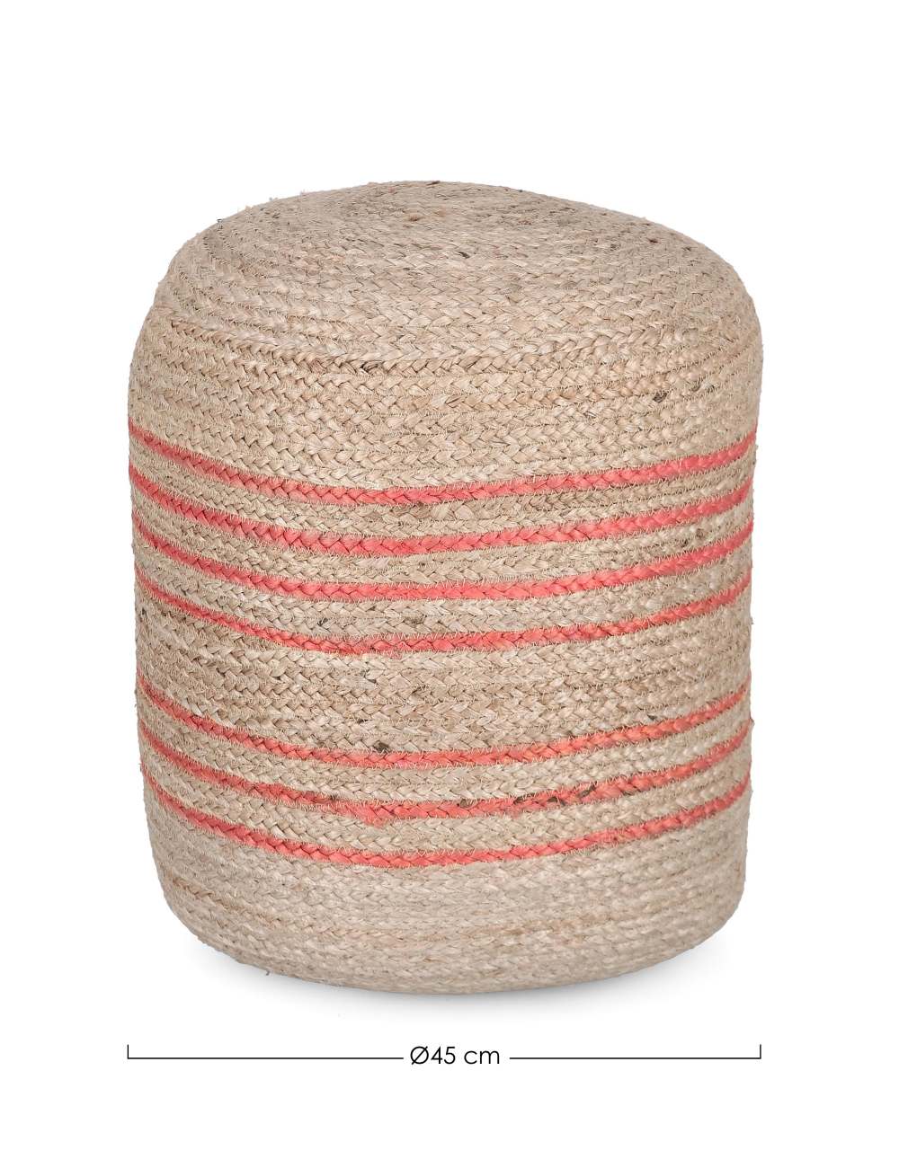 Pouf Ankit aus Jute, Orange