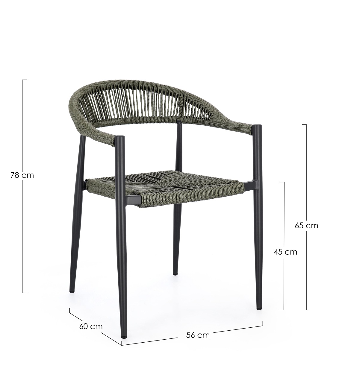 Gartenstuhl Jandia aus Aluminium, Anthrazit / Grün
