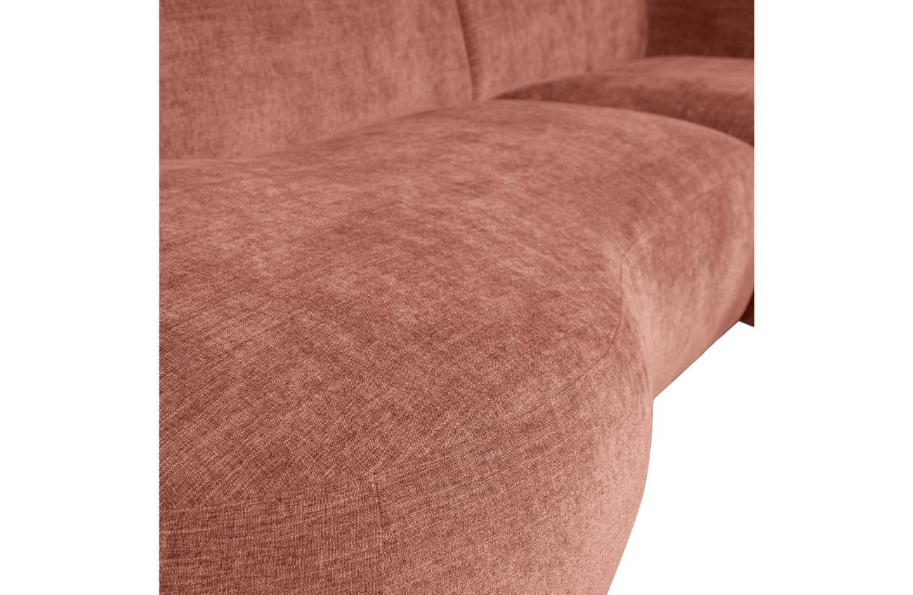 Ecksofa Polly aus Webstoff Rechts, Rosa