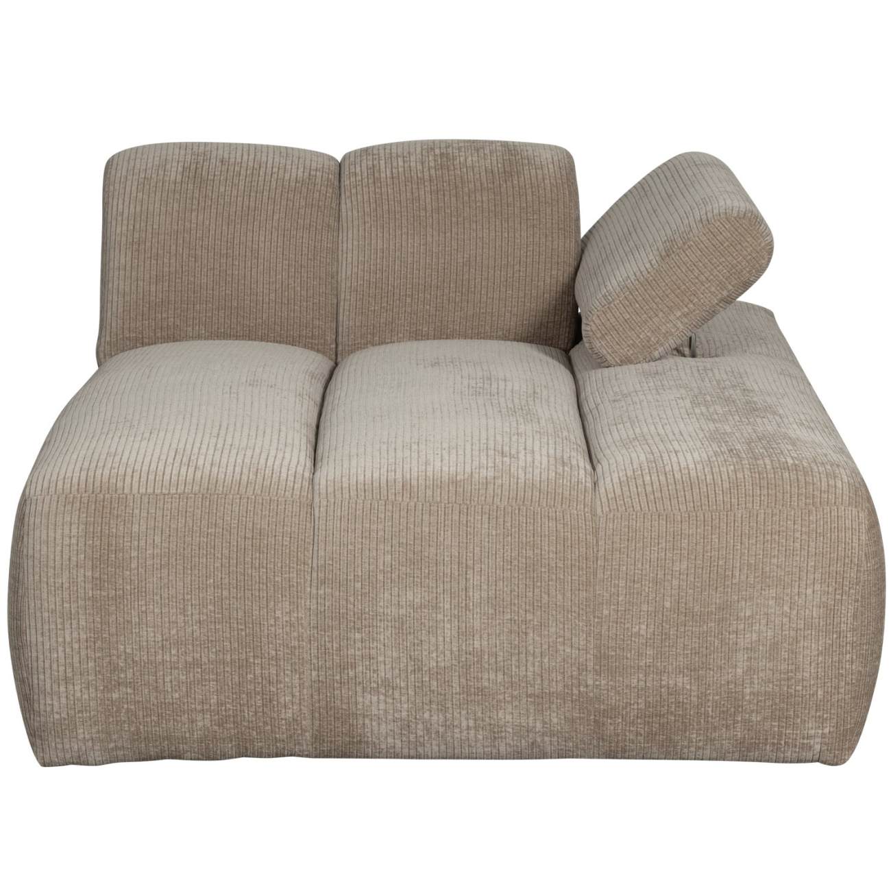 Modulsofa Mojo Flachcord Chaiselongue-Rechts, Sand