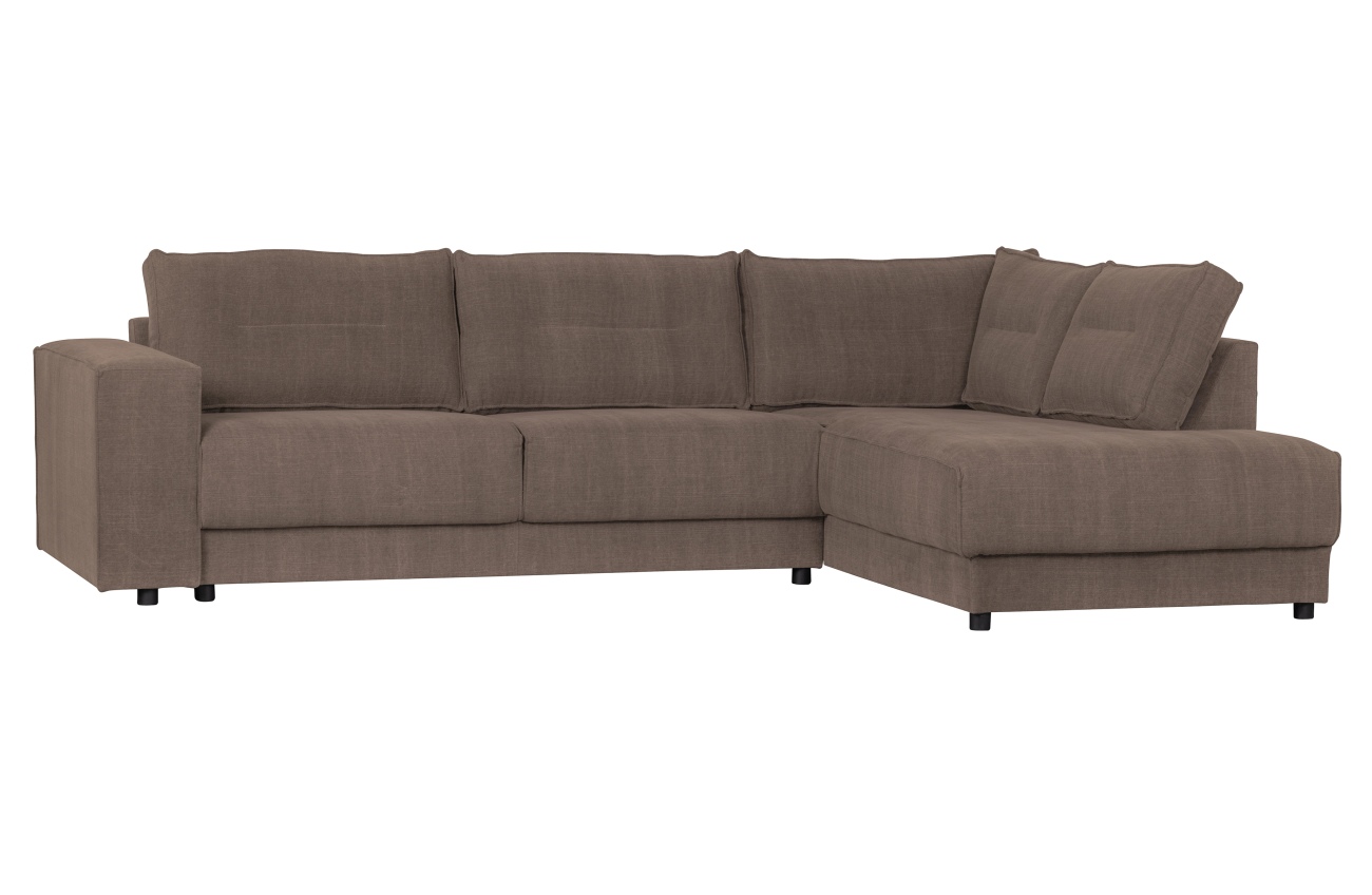 Ecksofa Randy aus Leinenstoff Links, Braun