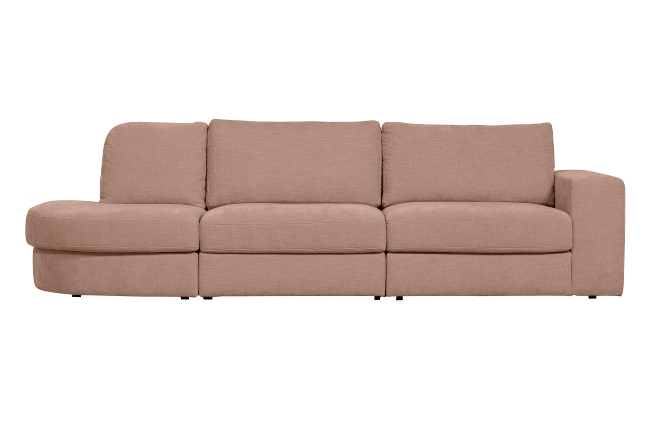 Sofa Family aus Webstoff Links, Rosa