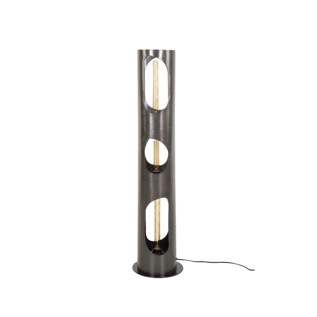 Stehleuchte Metorga, 3-flammig - Metall Schwarz-Nickel, Ø 20 cm, LED
