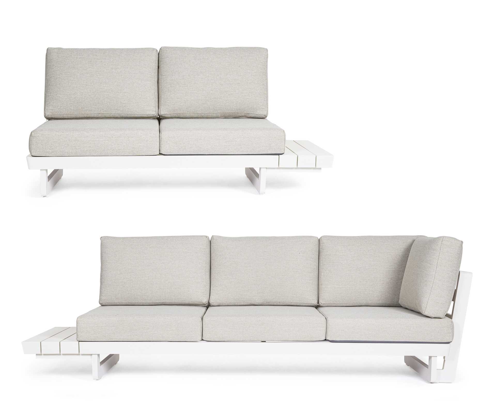 Ecksofa Infinity mit Kissen, Weiß