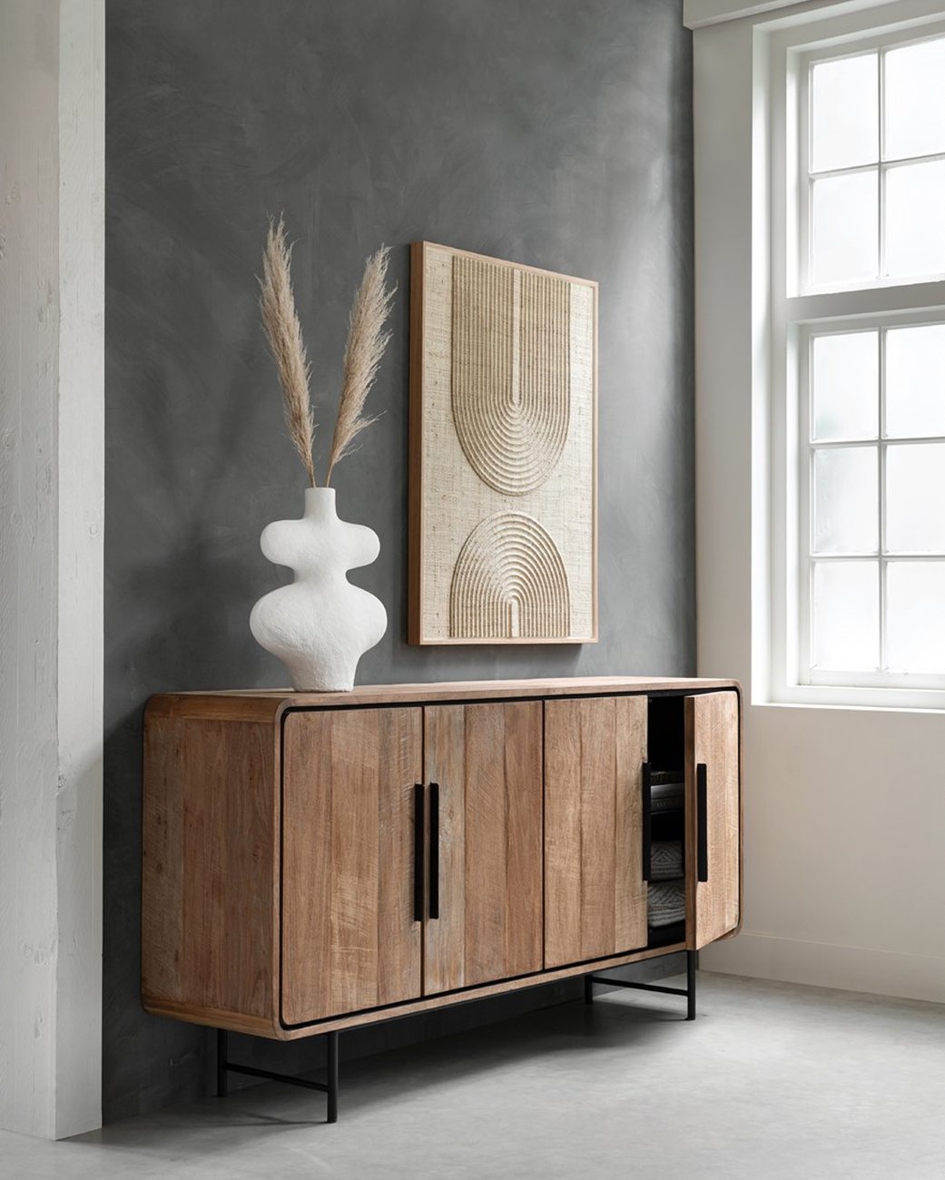 Sideboard Evo aus recyceltem Teakholz, 180 cm