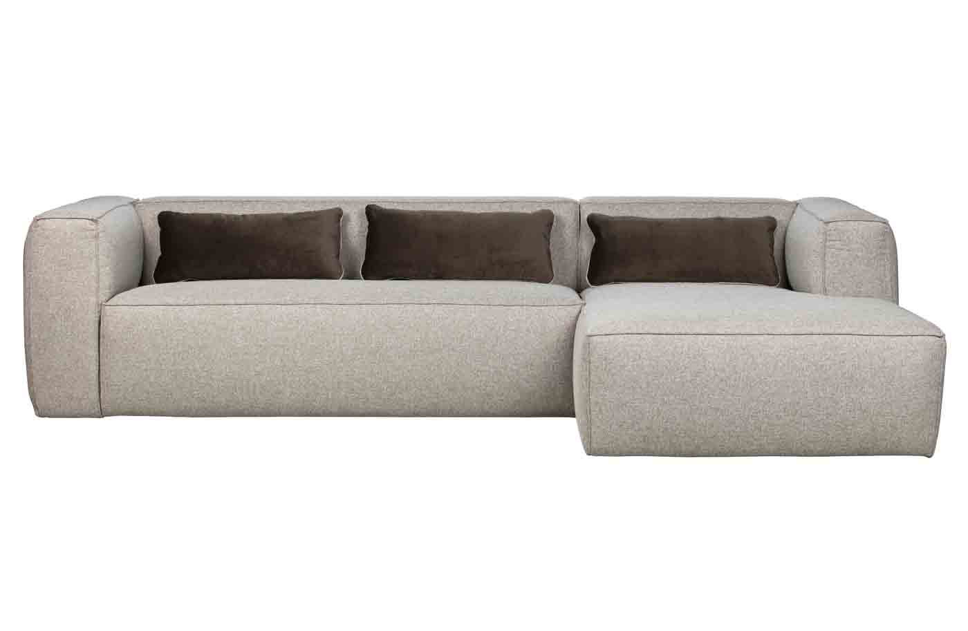 Ecksofa Bean Stoff, rechts Hellgrau