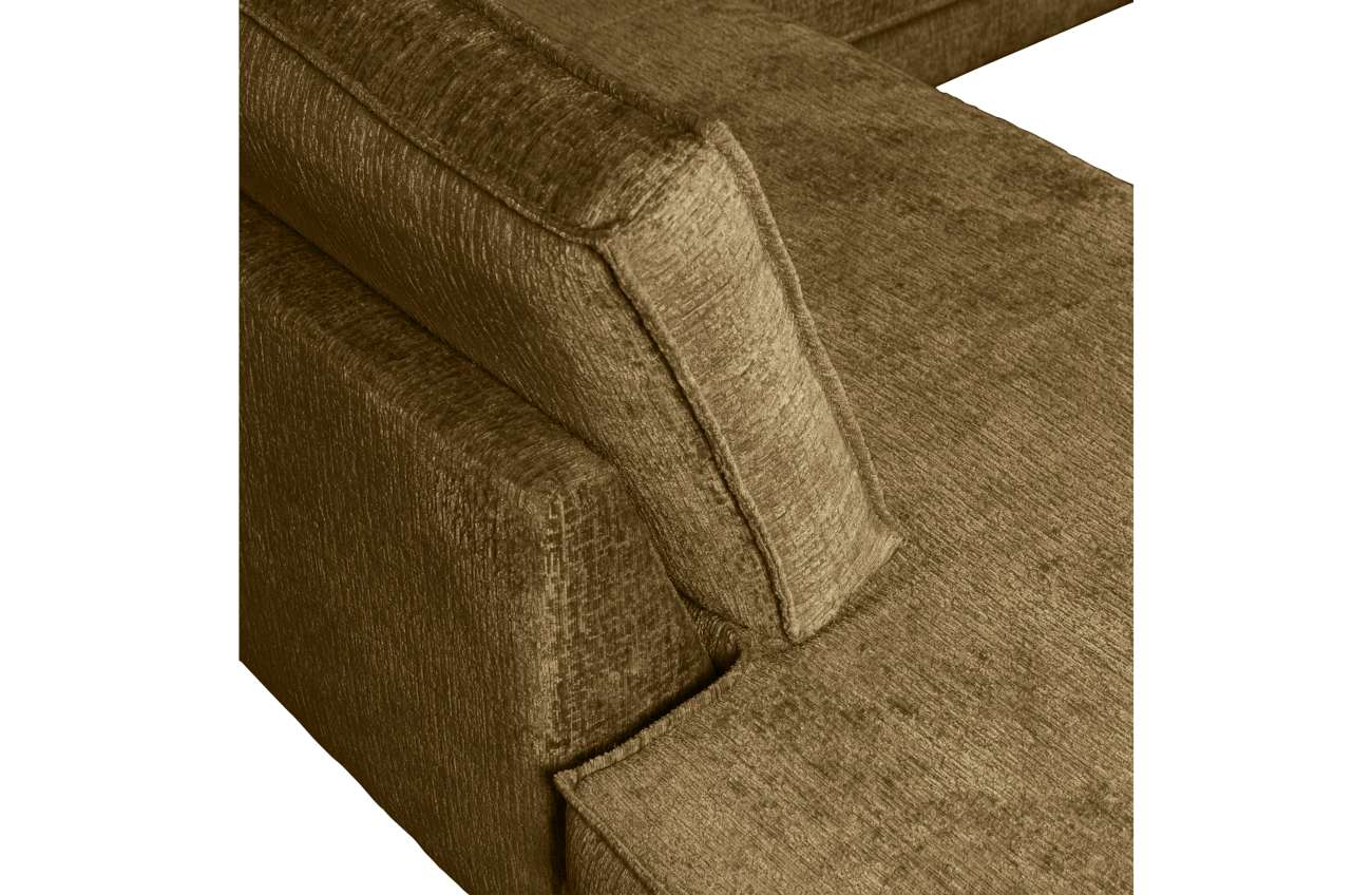 Ecksofa Rodeo aus Struktursamt Links, Brass