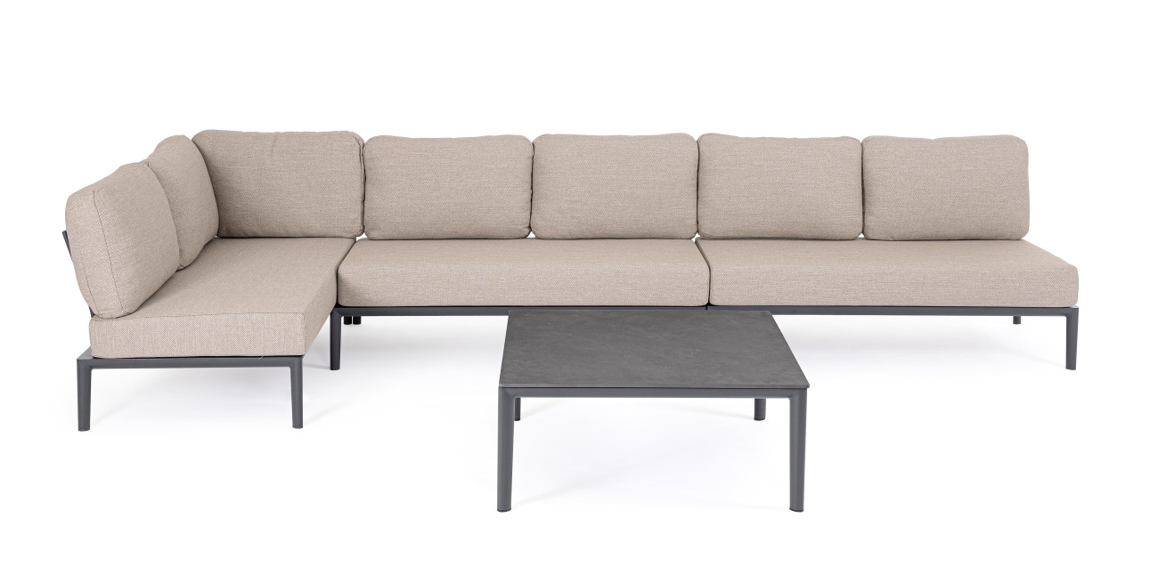 Gartencouchtisch Gerald aus Aluminium 90x90 cm, Anthrazit