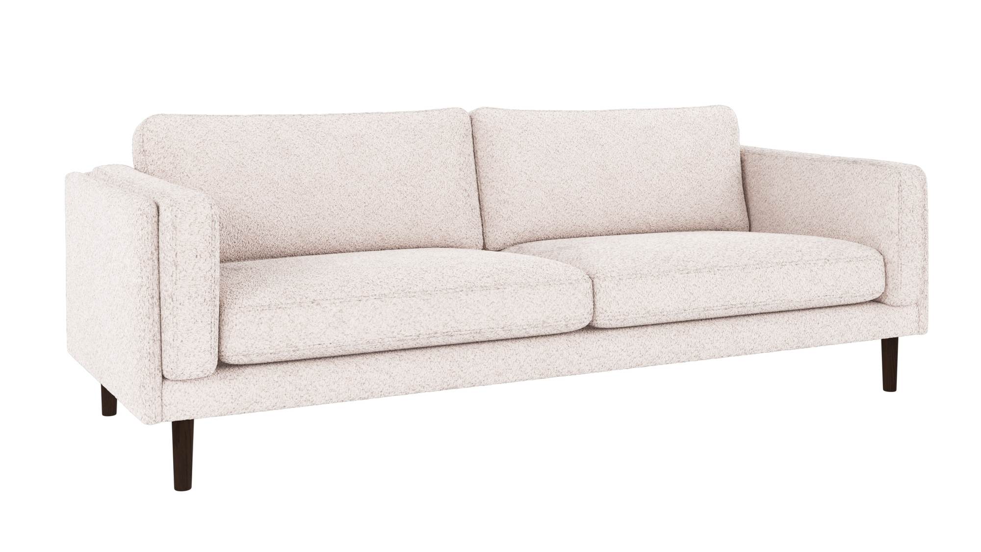 Sofa Braden 3-Sitzer, Beine Braun, Bezug Anna Weiß